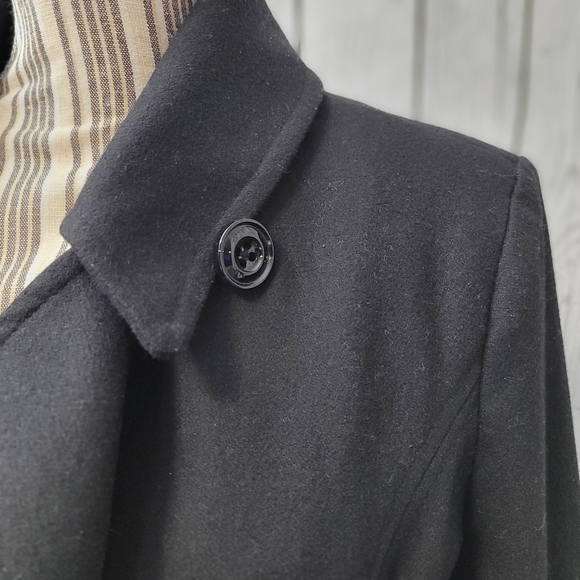 London Fog Double-breasted Peacoat w/ Scarf, Size L - Picture 8 of 13